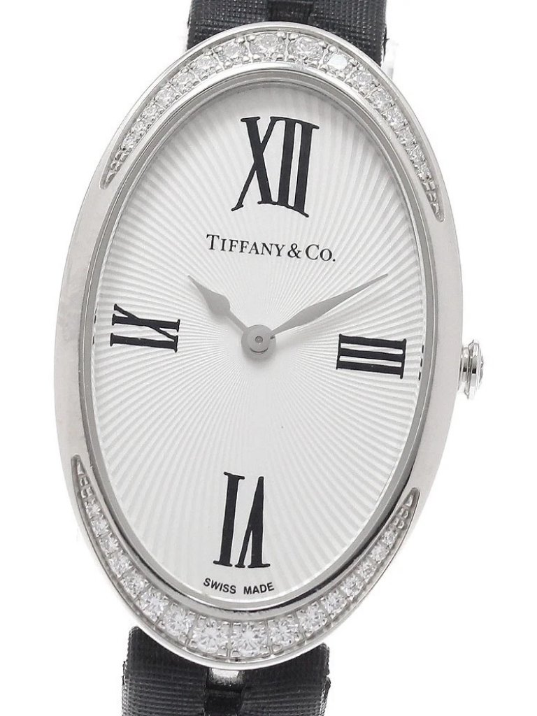 TiffanyCo Cocktail Watch Diamond Bezel Silver Dial Quartz Ladies Watch945549